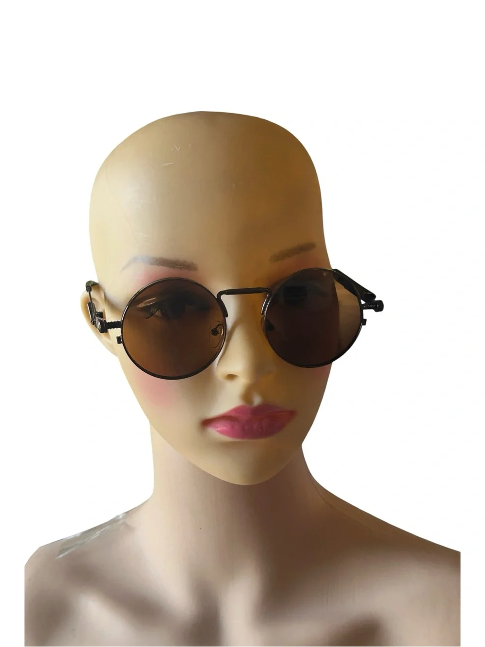 Retro Round Alloy Exposed Spring Loaded Shades Sunglasses